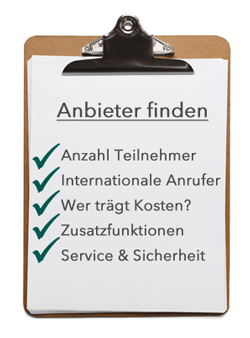 Checkliste Telefonkonferenzen - Anbieter finden