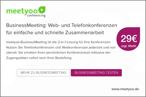 Telefonkonferenz mit Präsentation von meetyoo